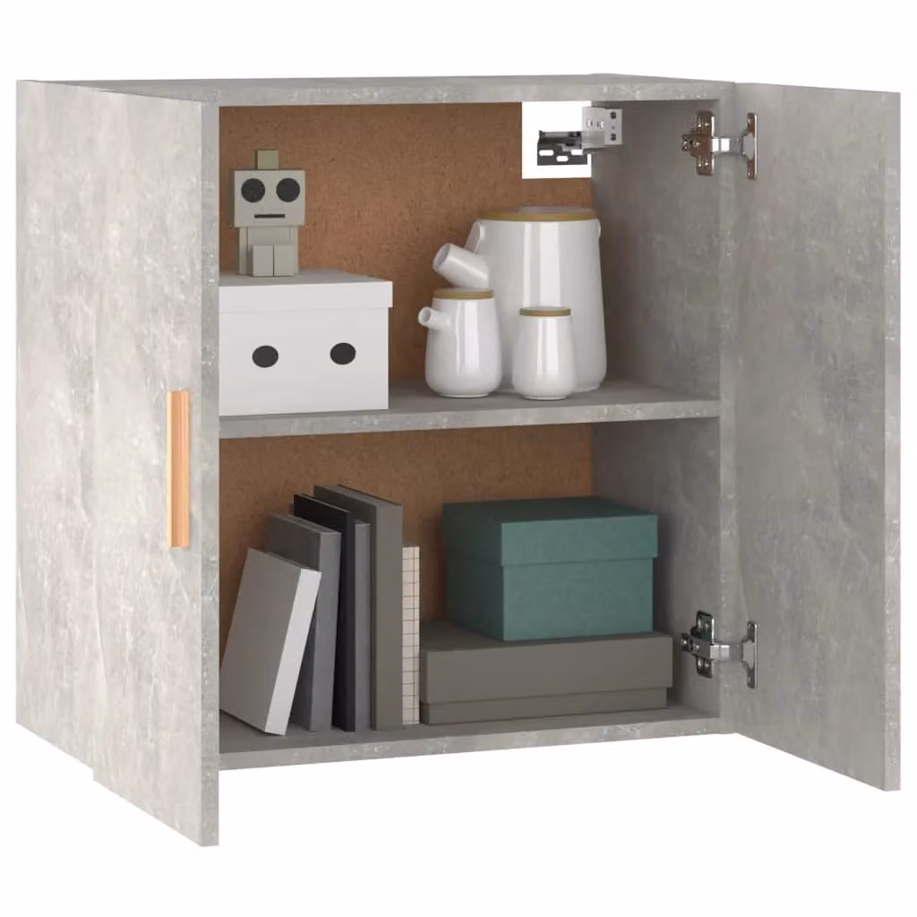 Berkfield Home Wall Cabinet in Concrete Grey and White, W/D/H: 60 x 30 x 60 cm – 2