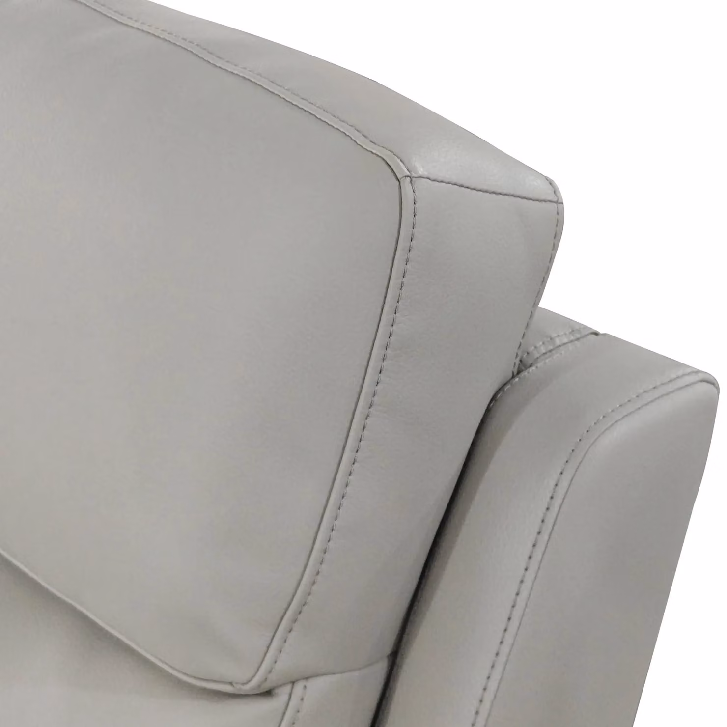 Aspire Kingsmere 2 Seater Power Recliner Sofa in Real Leather, Light Grey, W/D/H: 143 x 77 x 66 cm – 3
