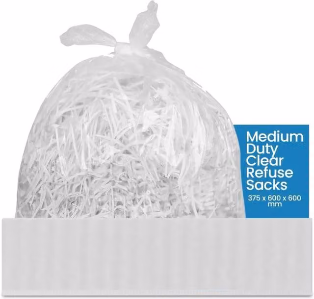 ECONX 200 Pack Medium Duty Clear Refuse Sacks and Bin Liners