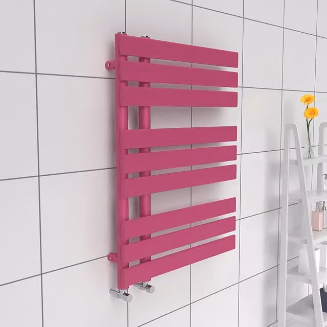 Lux Heat Open Flat Towel Radiator in Pink, W: 60 cm, H: 80 cm