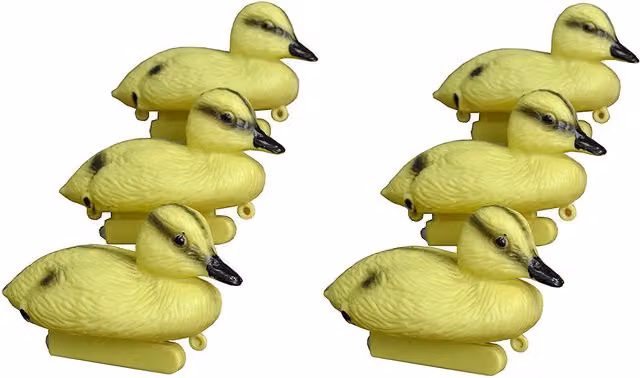 Set of 6 Yellow Plastic Floating Duckling Pond Decorations