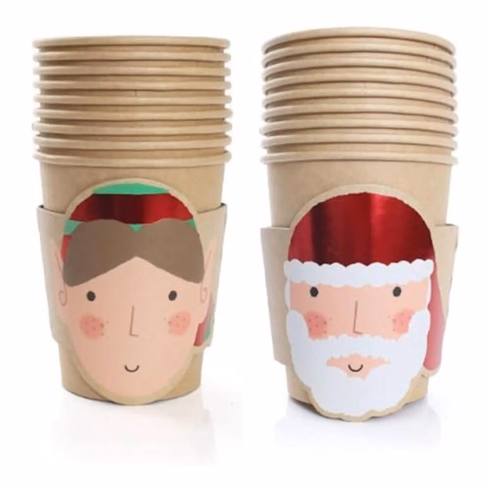 ILFD Group Ltd Pack of 10 Multicolour Santa and Elf Christmas Paper Cups – 2