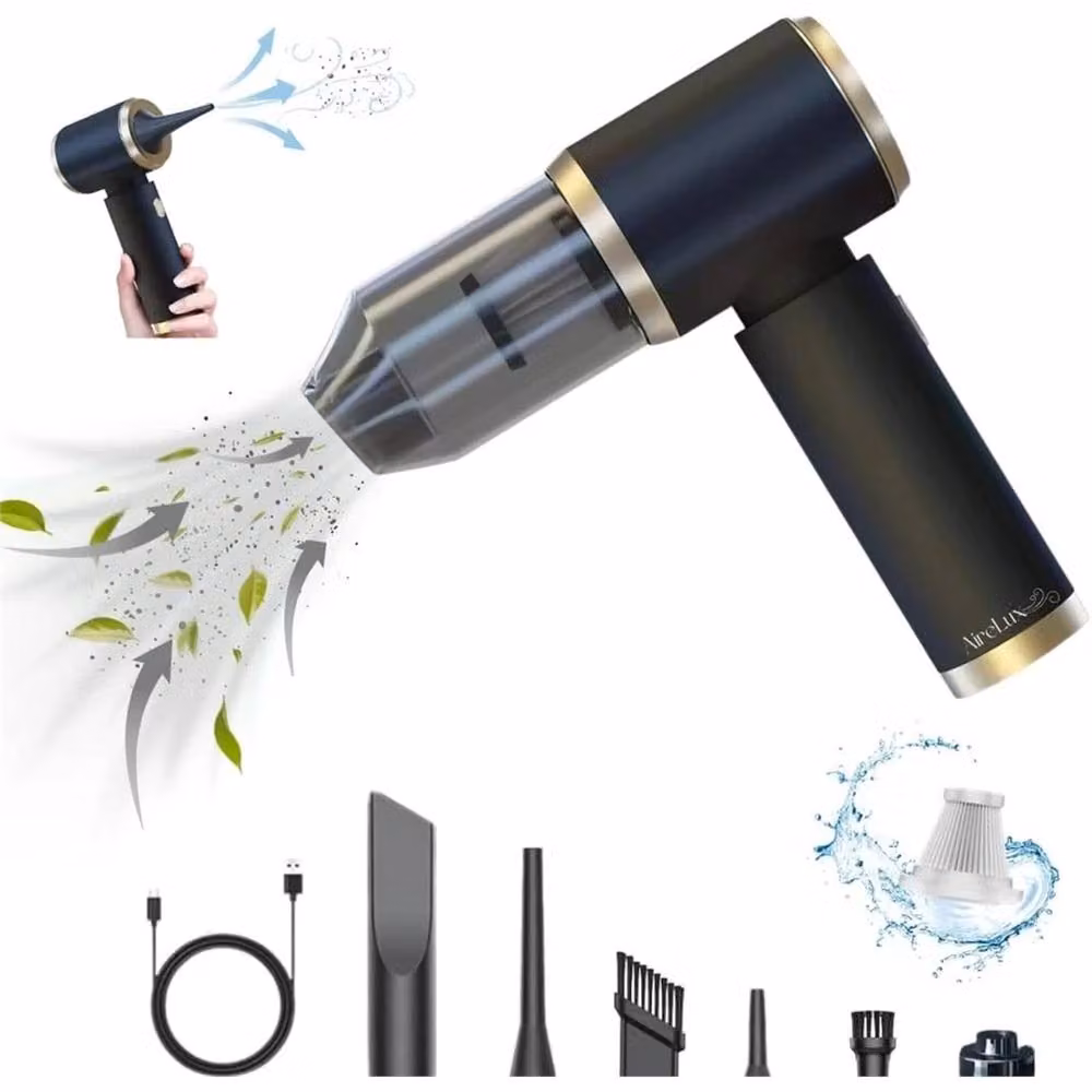 VOGREX Handheld Wireless Car Vacuum Cleaner with Powerful Suction, USB Rechargeable, Black – 3