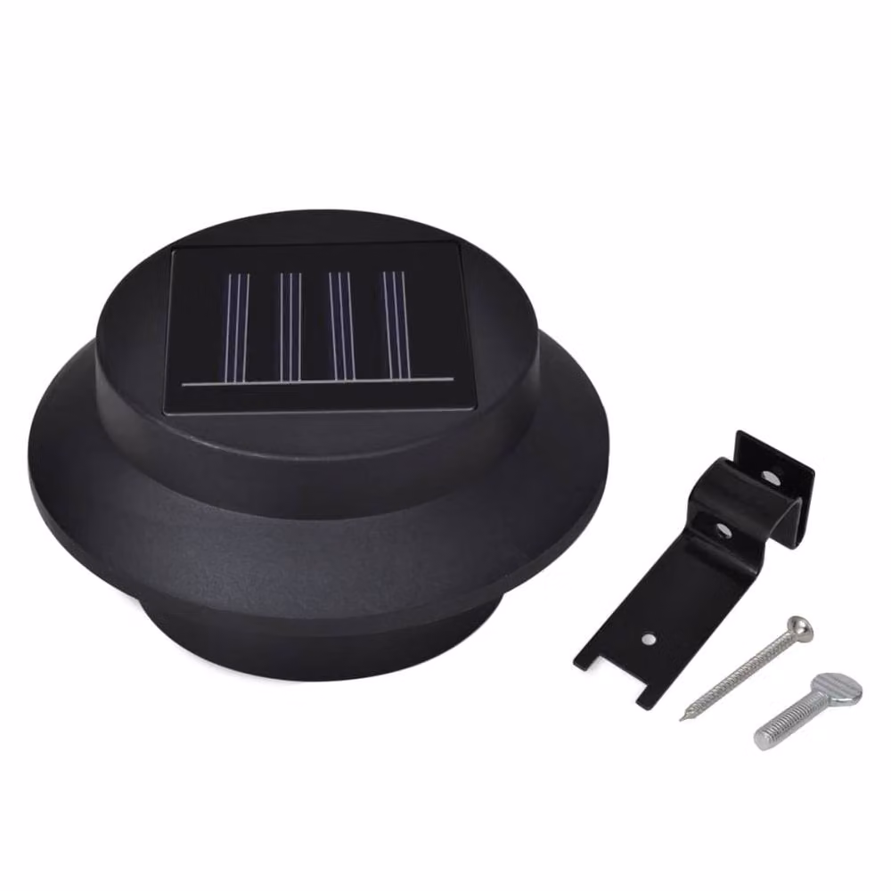 Berkfield Home 12 Piece Solar LED Outdoor Fence Lamps in Black – 6