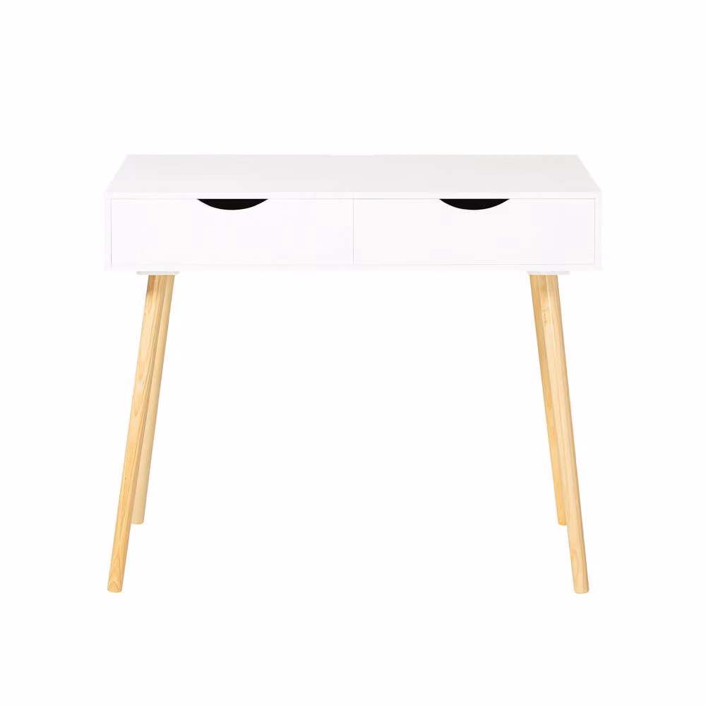 SoBuy Scandinavian Writing Desk with White MDF Top and Pine Legs – 2