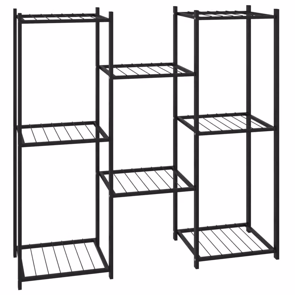 Berkfield Home Black Metal Flower Stand, W/D/H: 83 x 25 x 80 cm – 2