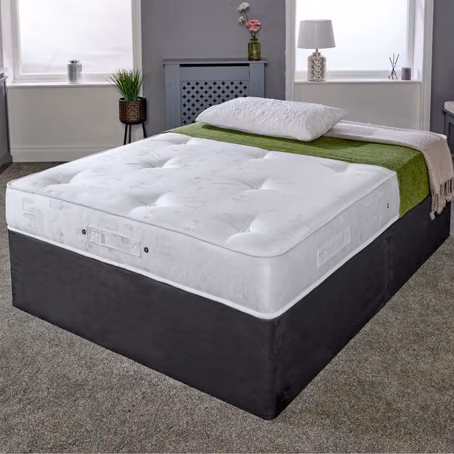 eXtreme Comfort ltd Dream Tuft Double Bonell Spring Mattress in Silver and White Geometric Design, H 22 cm x W 140 cm x D 190 cm – 1