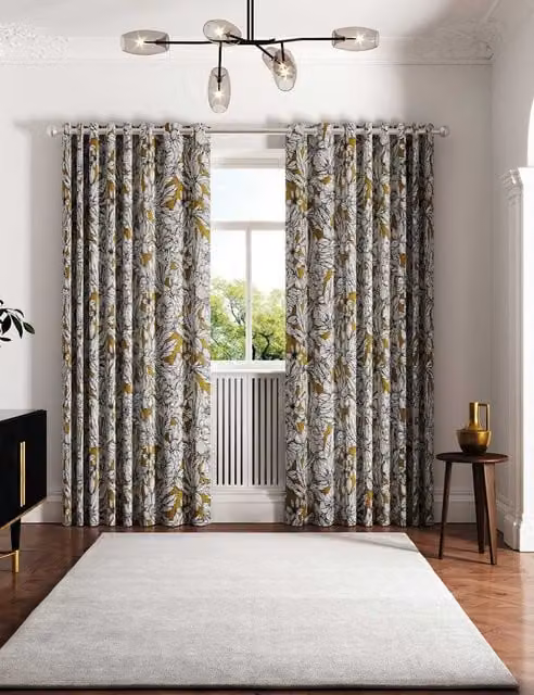 Ted Baker Vietnam Floral Eyelet Curtains in Gold