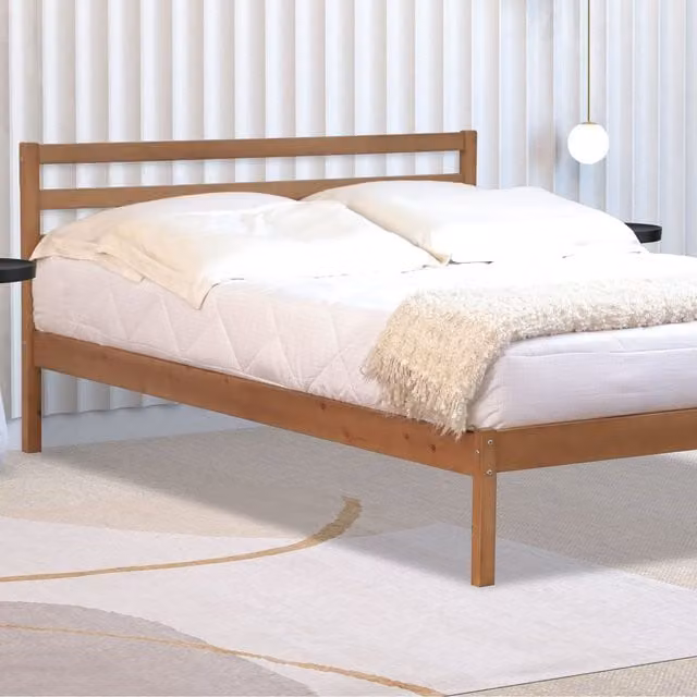 Flintshire Furniture Maxwell Double Bed in Oak and Brown, 140 x 200 cm