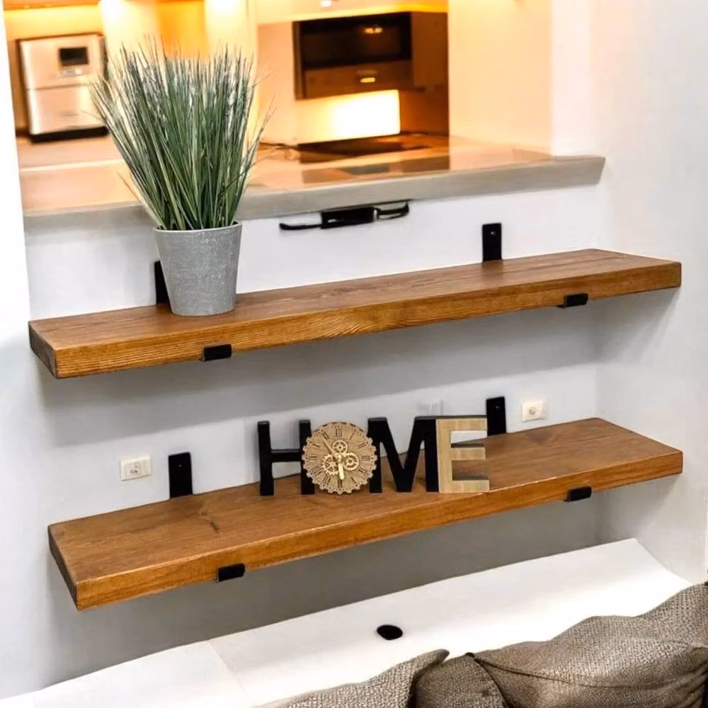 FLAVORA 4 Pack Industrial Steel Shelf Brackets in Black – 1