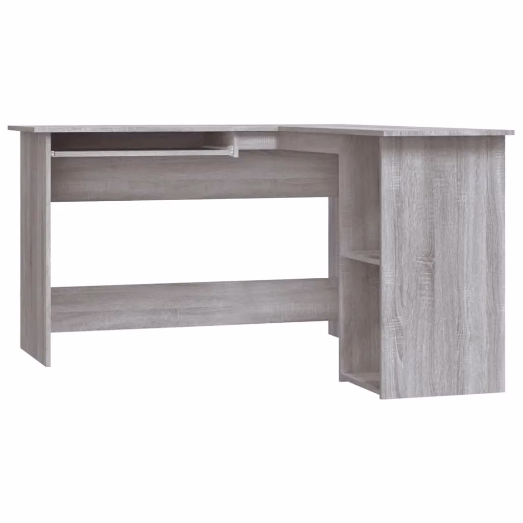 Berkfield Home Modern Corner Desk in Grey MDF, W/D/H: 120 x 140 x 75 cm – 2