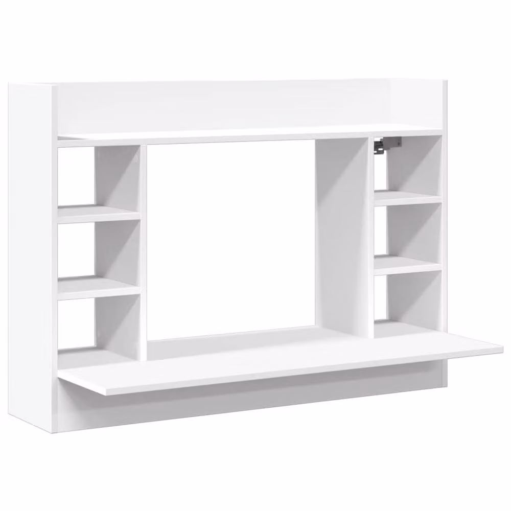 Berkfield Home Modern Wall-Mounted Floating Desk in White, W/D/H: 105 x 48 x 75 cm – 2