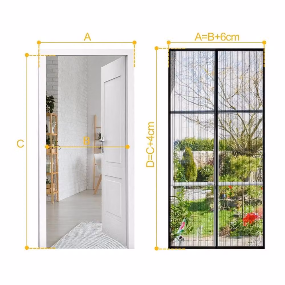 FLAVORA Magnetic Mesh Curtain Door in Black, W: 90 cm, H: 210 cm – 2