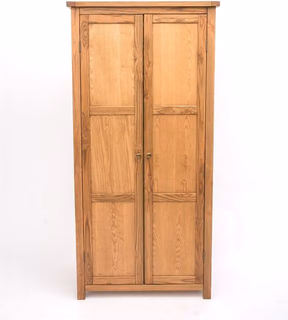 Cabinet Bits Two Door Wardrobe in Brown and Yellow Wood