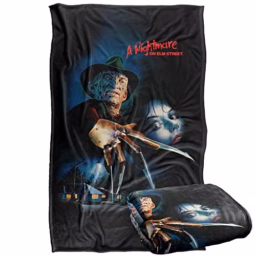 Warner Bros. Nightmare On Elm Street Freddy Poster Super Soft Fleece Throw Blanket, Multicolour, W/D/H: 91 x 147 cm – 1