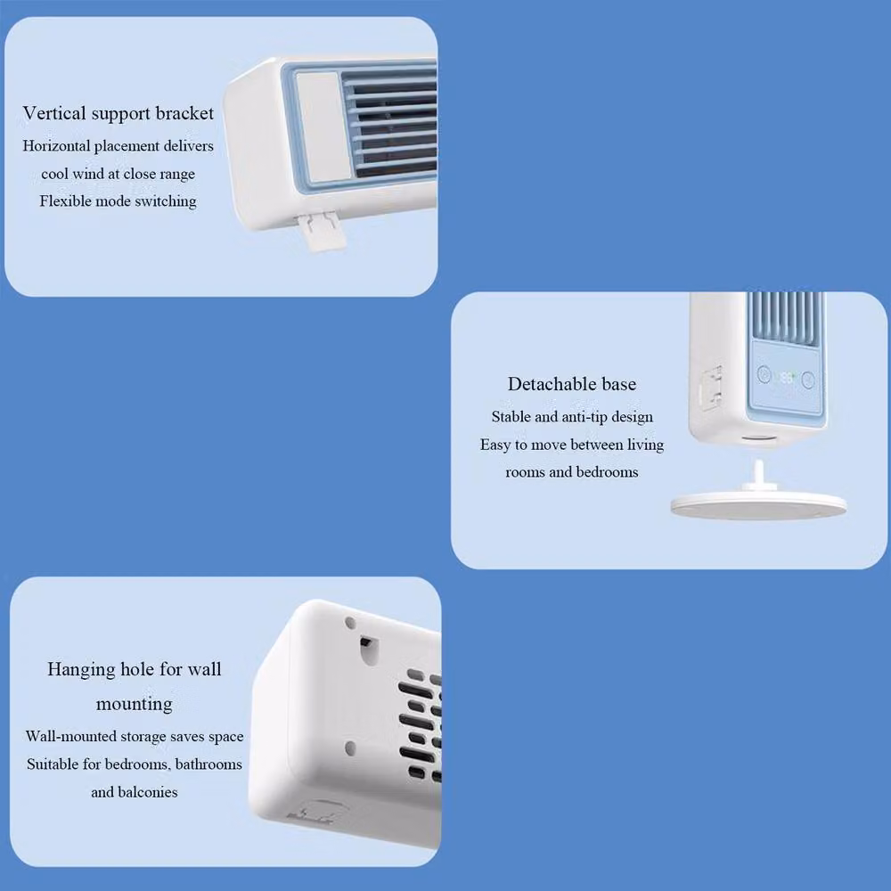 Quipulse Portable USB Rechargeable Tower Fan with Remote Control and Oscillation, White and Multicolour – 3