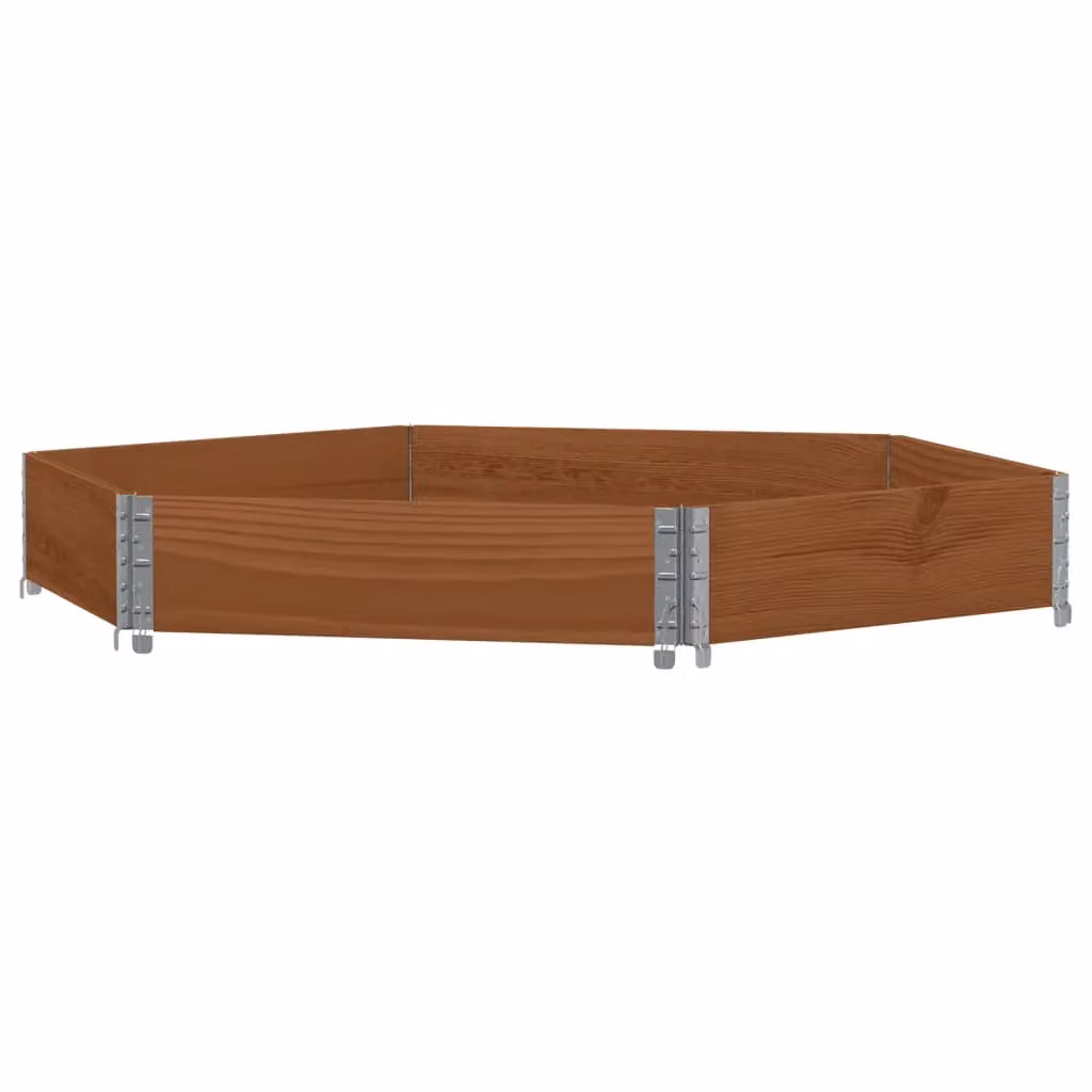 Berkfield Home Hexagon Raised Bed in Brown Solid Wood and Galvanised Steel, 160 x 160 cm – 2
