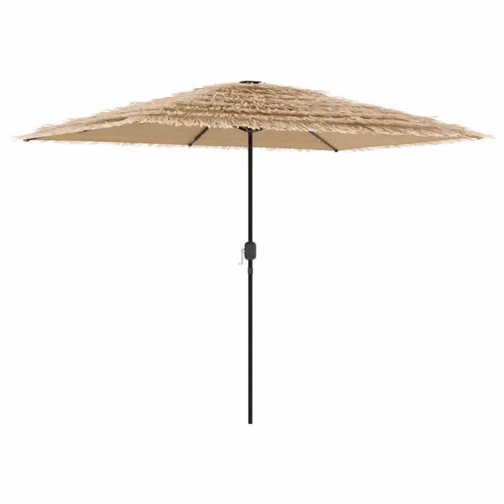 Berkfield Home Garden Parasol with LEDs and Steel Pole, Brown, W: 300 cm, D: 200 cm, H: 250 cm – 2