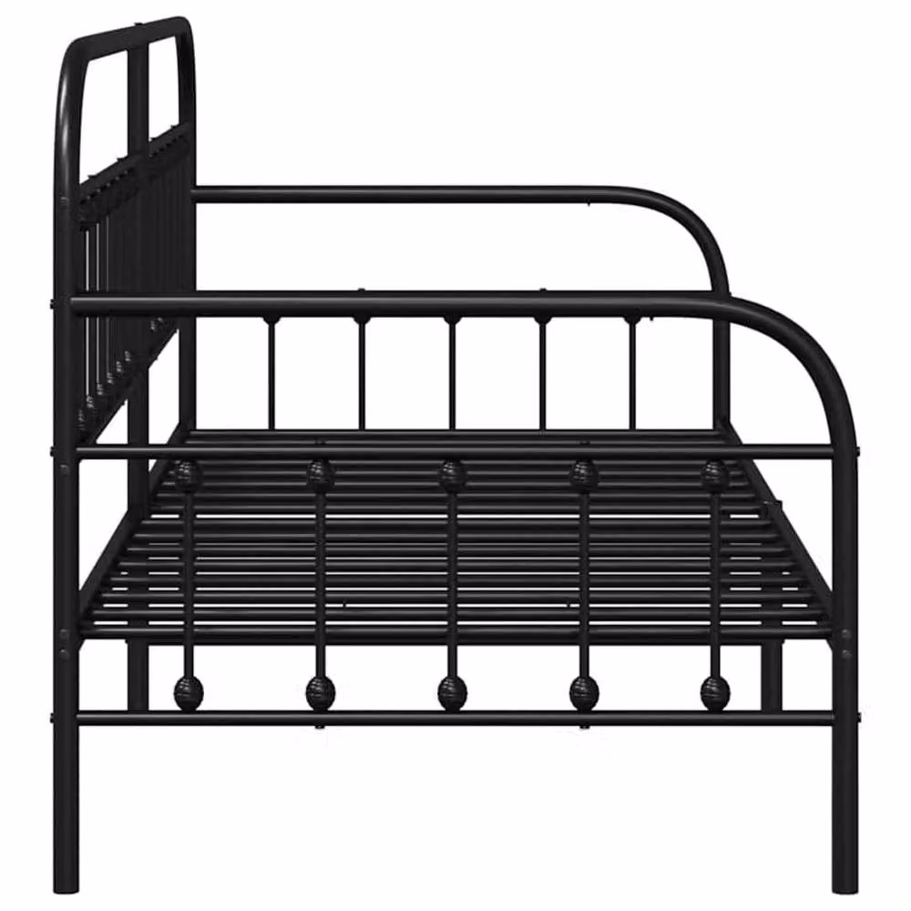 Berkfield Home Modern Daybed Frame in Black Metal, W/D/H: 90 x 200 cm – 3