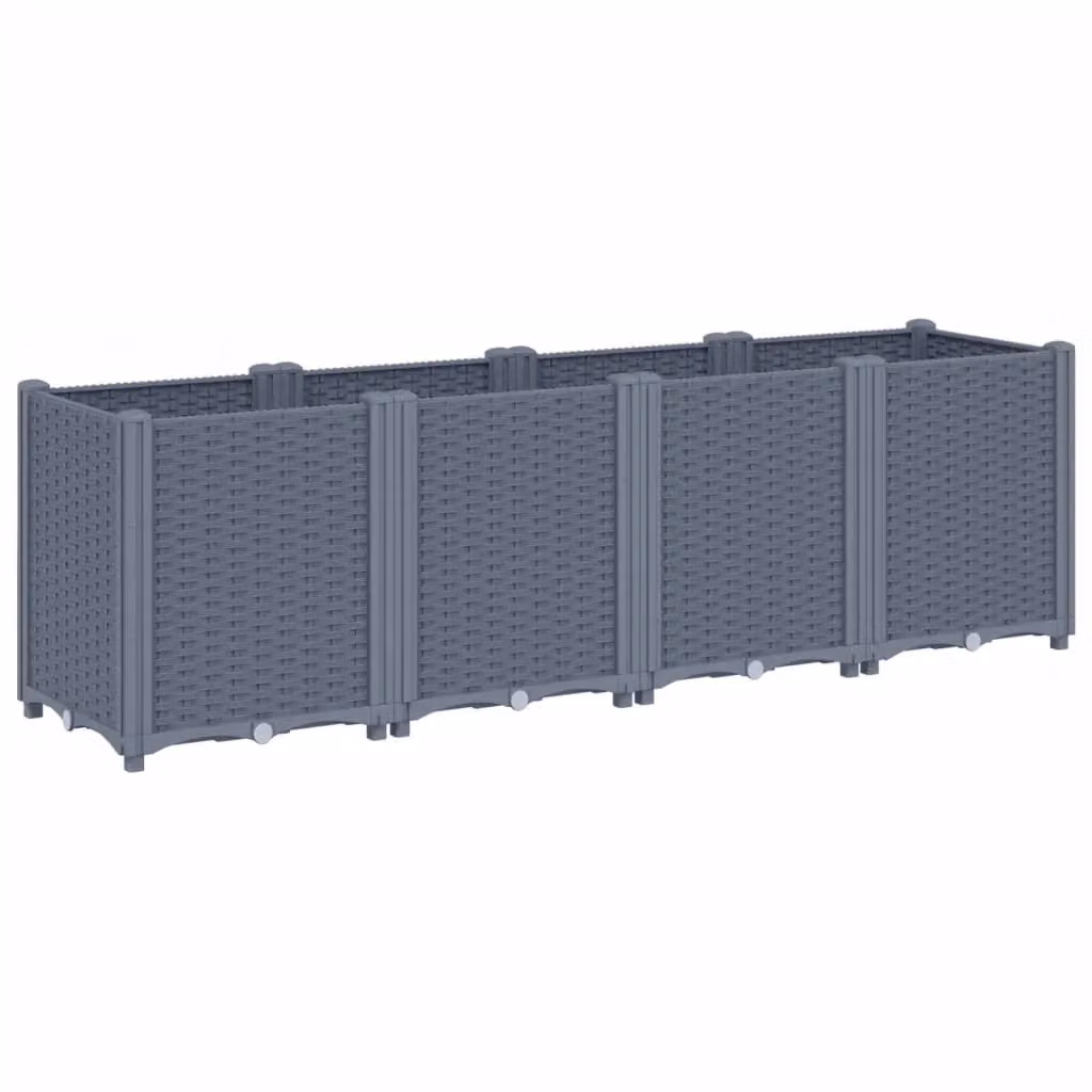 Berkfield Home Garden Planter in Blue and Grey, W/D/H: 160 x 40 x 53 cm – 2