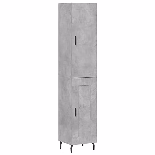 vidaXL Industrial Highboard in Concrete Grey, W/D/H: 34.5 x 34 x 180 cm