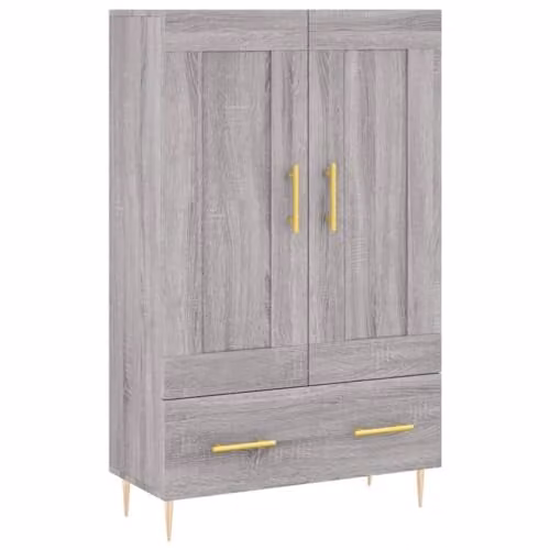 vidaXL Modern Grey Sonoma Highboard in MDF, W/D/H: 69.5 x 31 x 115 cm