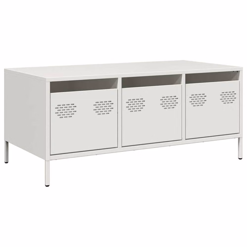 Berkfield Home Sturdy White Metal Coffee Table W: 101.5 cm, D: 50 cm, H: 43.5 cm – 2