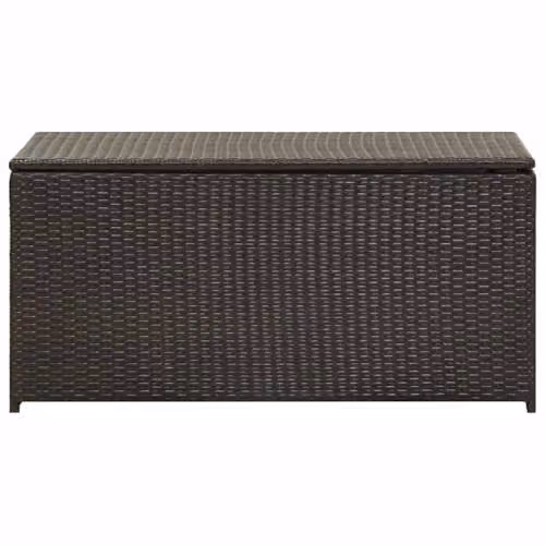vidaXL Brown Poly Rattan Garden Storage Box W/D/H: 100 x 50 x 50 cm – 5