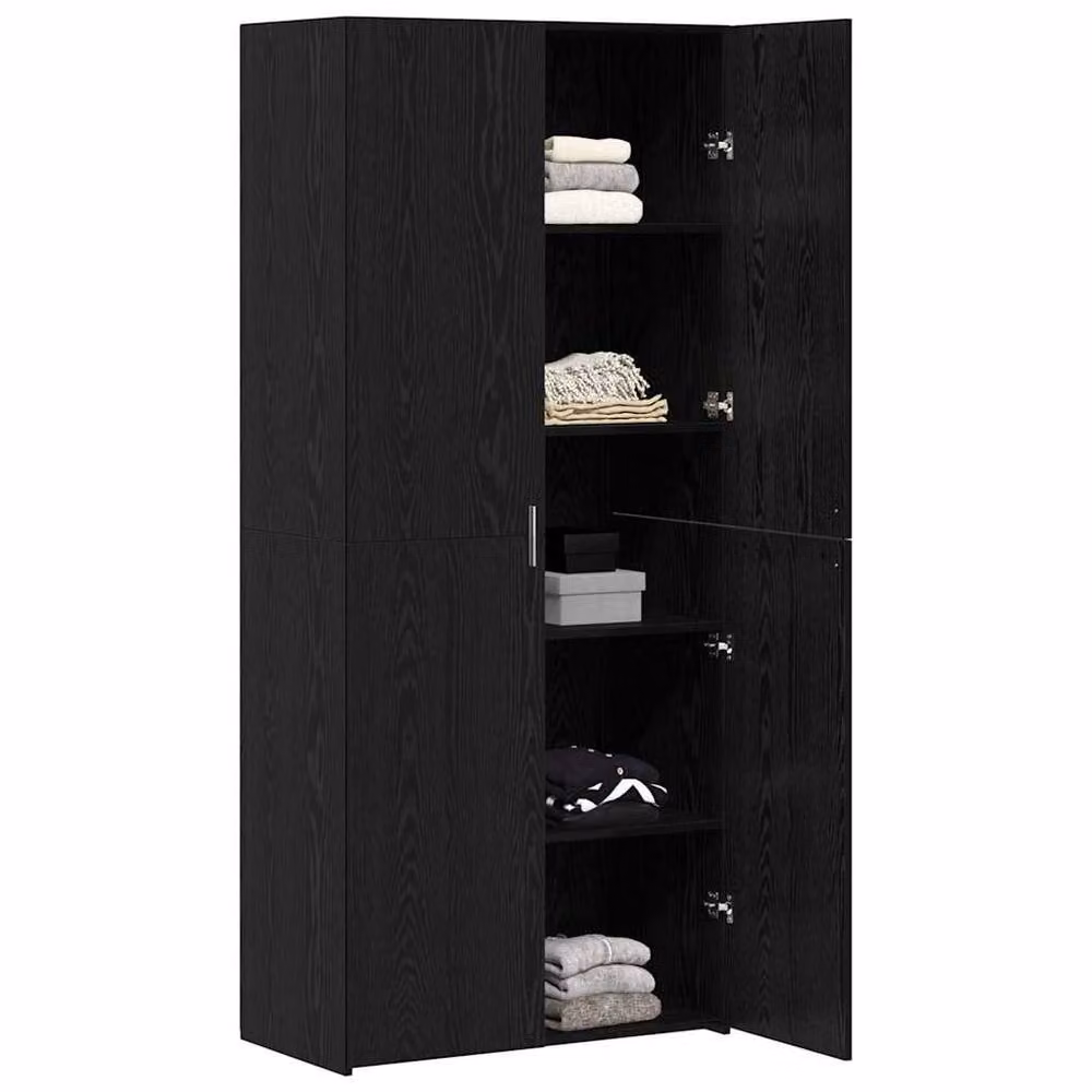 Berkfield Home Modern Black Oak Highboard with Hinged Doors, W/D/H: 40 x 42.5 x 185 cm – 3