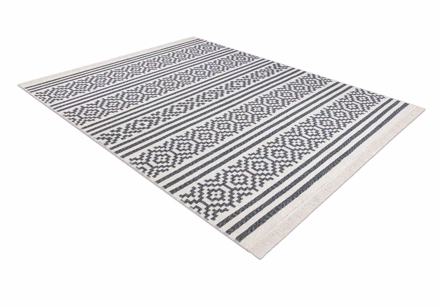 RugsX Twin Geometric Reversible Cotton Flat Weave Rug in Multicolour, W: 90 cm, D: 60 cm – 2