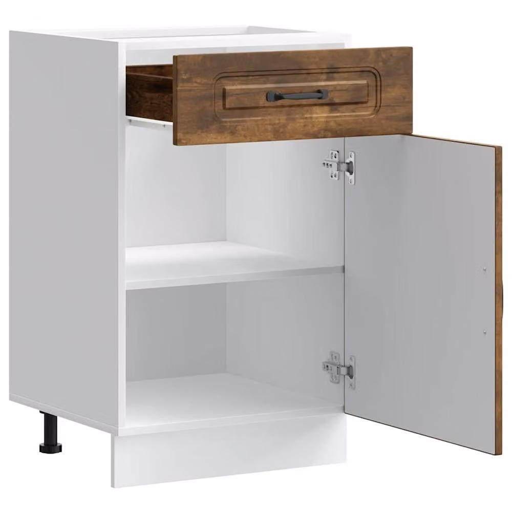 Berkfield Home Kalmar Kitchen Base Cabinet in Smoked Oak Brown Engineered Wood – 4