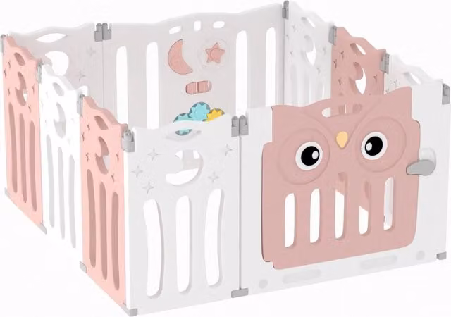 Kidkid Foldable Baby Safety Playpen in Pink, 106 cm