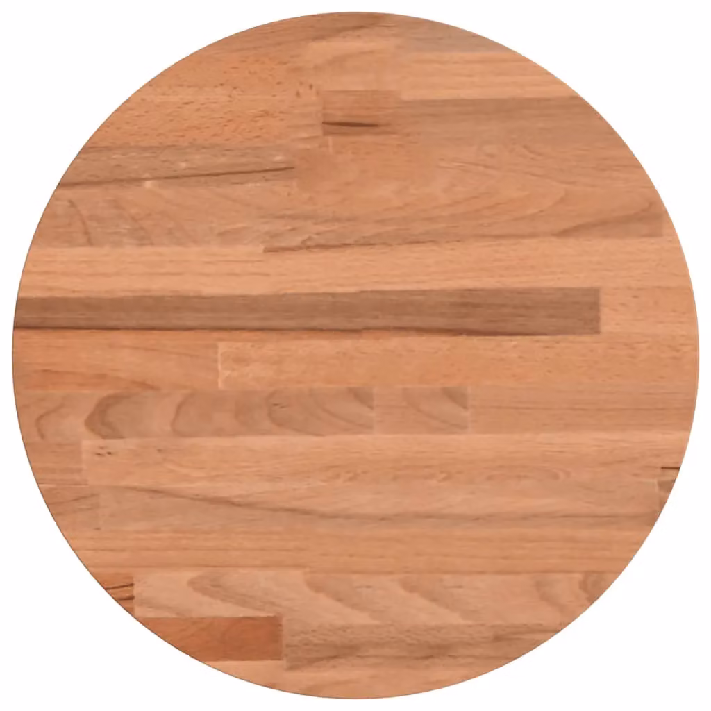 Berkfield Home Round Solid Wood Beech Table Top, Brown, Diameter: 30 cm, Height: 2.5 cm – 2