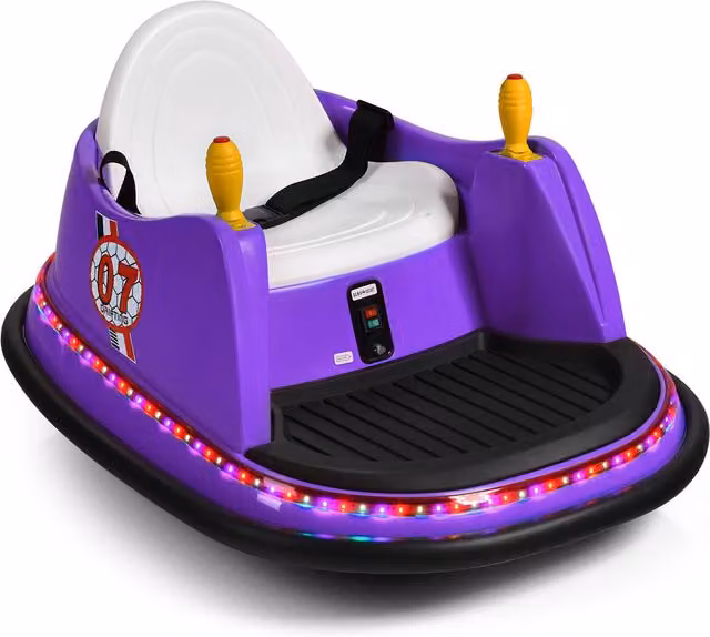 Costway Rotation Spin Kids Waltzer Electric Ride-On Car, Purple