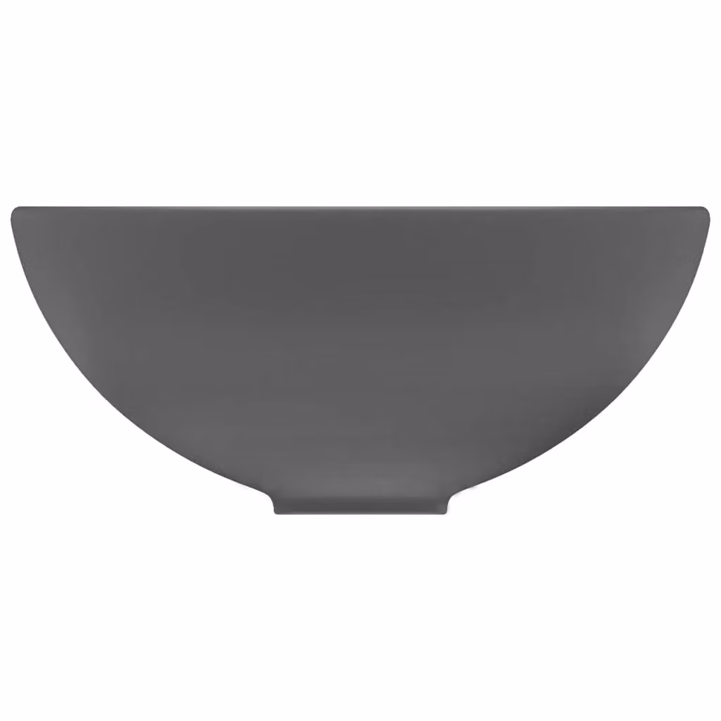 Berkfield Home Round Ceramic Bathroom Basin in Matt Dark Grey, W: 32.5 cm, H: 14 cm – 4