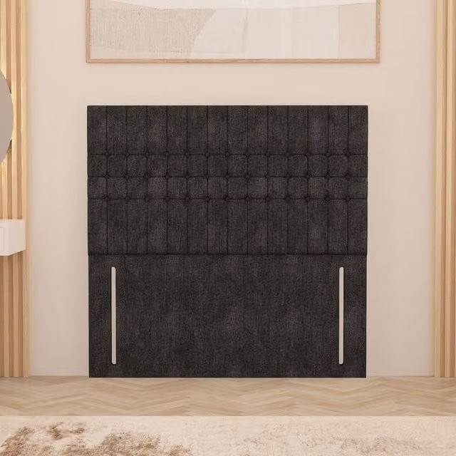 Somnior Beds Ltd Lexington Geometric Tweed Fabric Floor Standing Upholstered Headboard in Grey, King Size