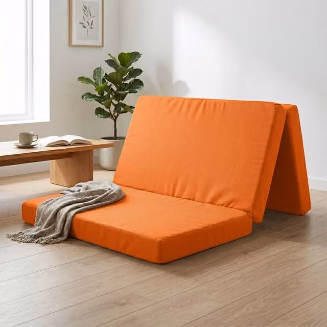 Rest Relax Badenia Visco Therapy Tri Folding Futon Mattress with Removable Cover, Black, W/D/H: 120 x 200 x 8 cm