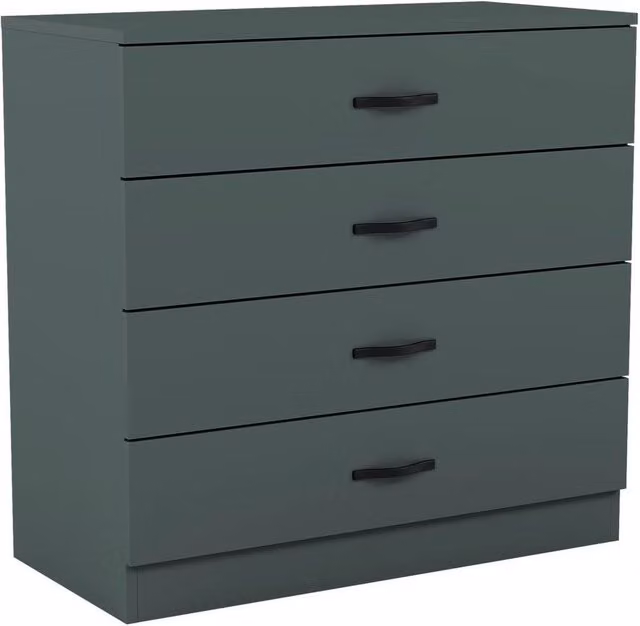 KORVIXA Modern 4 Drawer Chest in Green, W: 100 cm x D: 100 cm