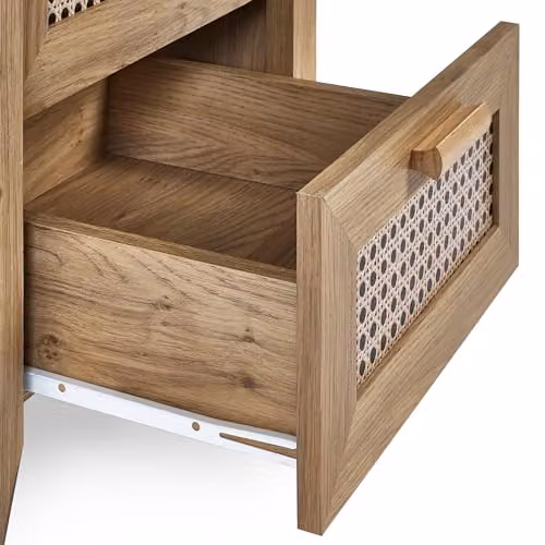 Julian Bowen Sydney 2 Drawer Bedside Table in Brown Oak Effect, H55 x W50 x D41 cm – 4