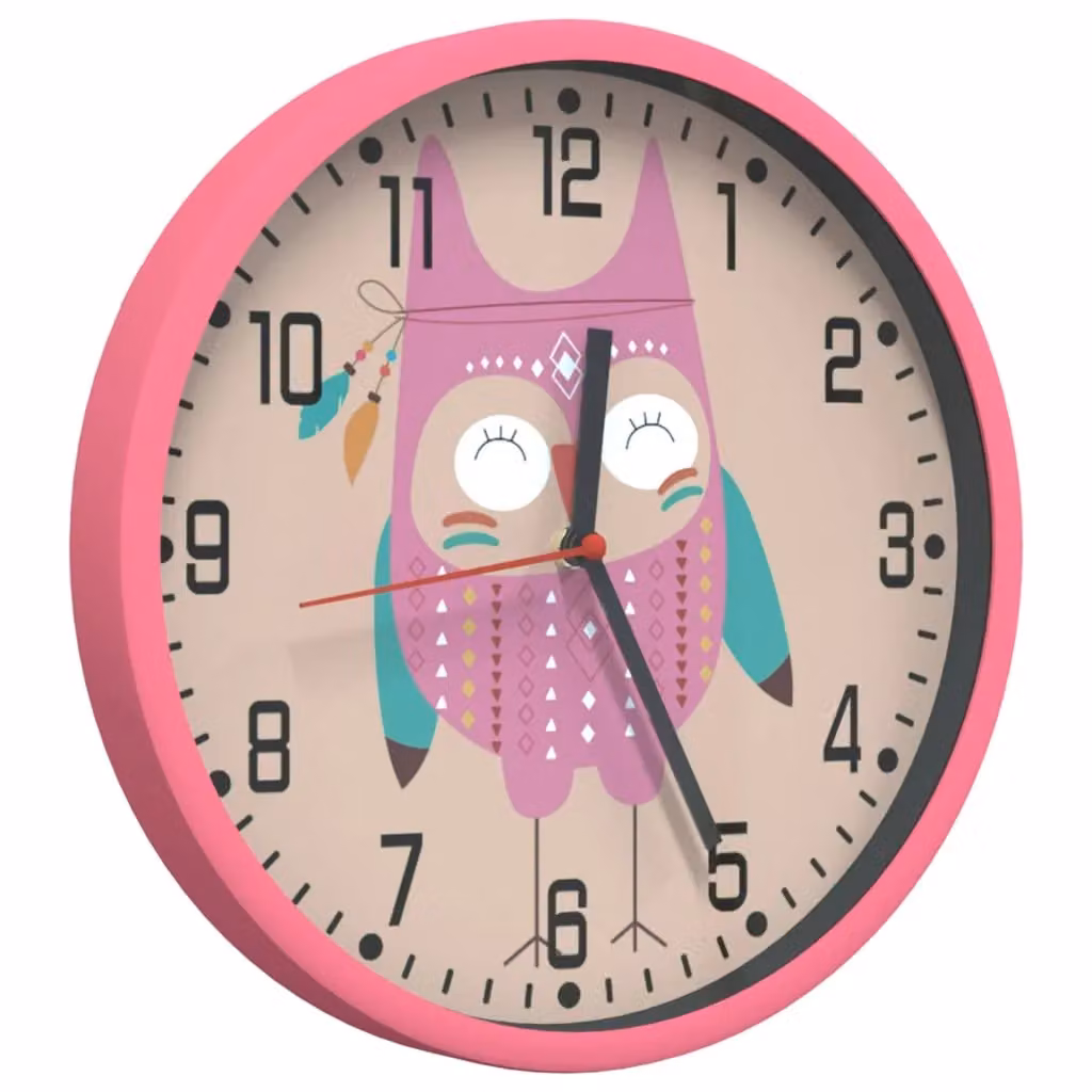 Berkfield Home Pink Round Silent Quartz Wall Clock, Diameter: 25.5 cm – 2