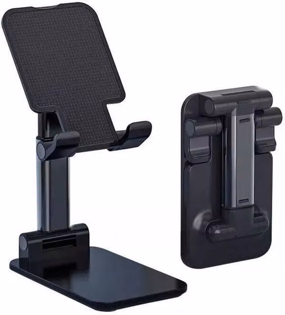 VOGREX Black Foldable Height Adjustable Phone and Tablet Desk Stand