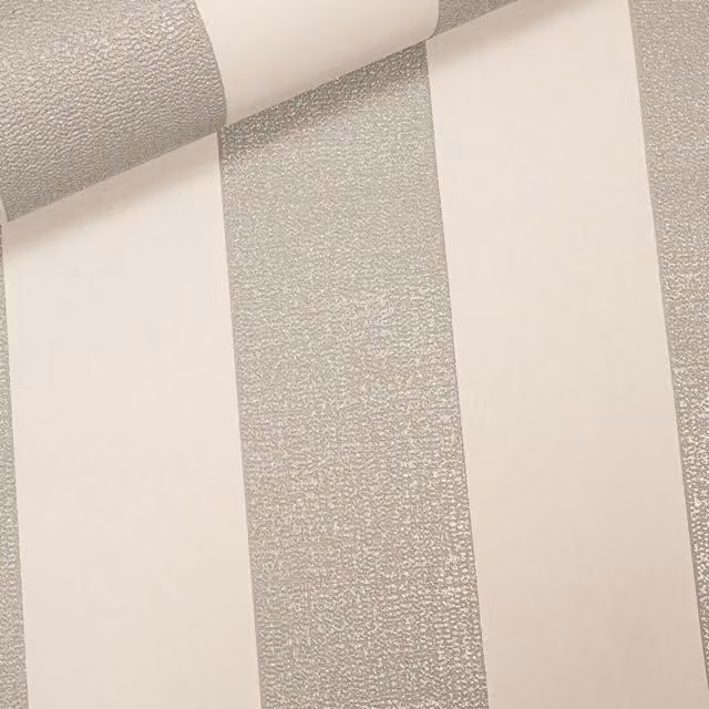 Arthouse Glitterati Stripe Platinum Luxury Textured Vinyl Wallpaper in Grey, White and Silver