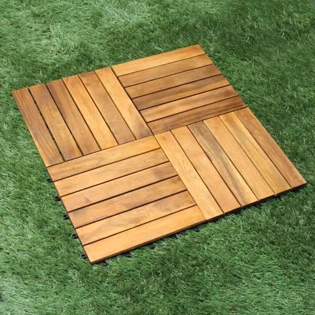 Jardi Brown Wooden Decking Tiles with Click System