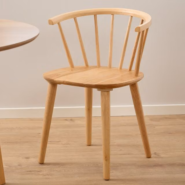 Furniture To Go Pair of Ida Scandinavian Dining Chairs in Brown Rubberwood