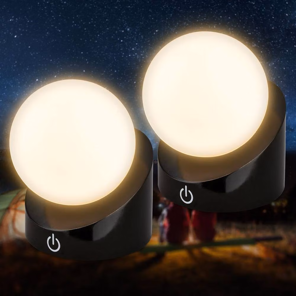 Briloner Black Mini LED Cordless Table Lamp with Dimmable Warm White Light and IP54 Rating – 7