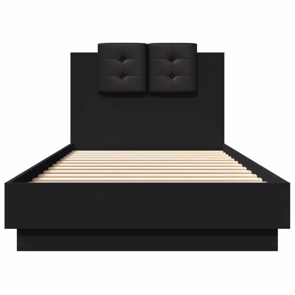 Berkfield Home Modern Upholstered Bed Frame in Black, W/D/H: 100 x 200 cm – 3