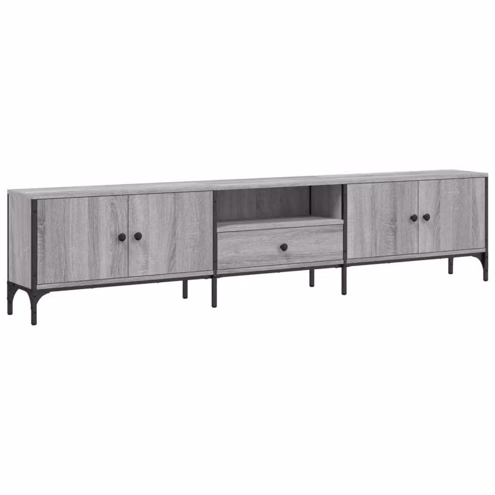 Berkfield Home Modern Grey Sonoma TV Cabinet with Drawer, W/D/H: 200 x 25 x 44 cm – 2