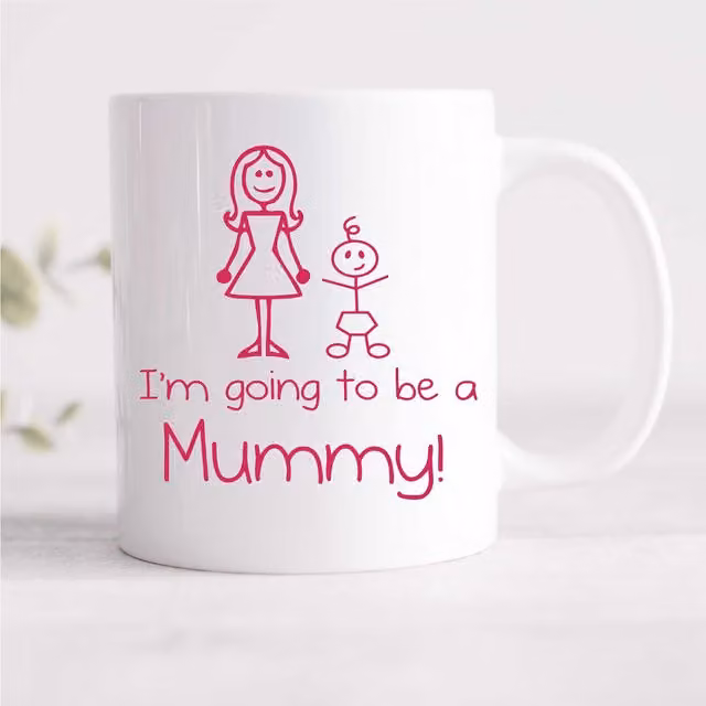 60 Second Makeover I'm Going to be a Mummy Ceramic Mug in White
