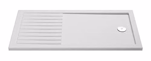 nuie NSR1490 Modern Rectangular Walk In Shower Tray, Matt White, W: 1400 mm, D: 900 mm