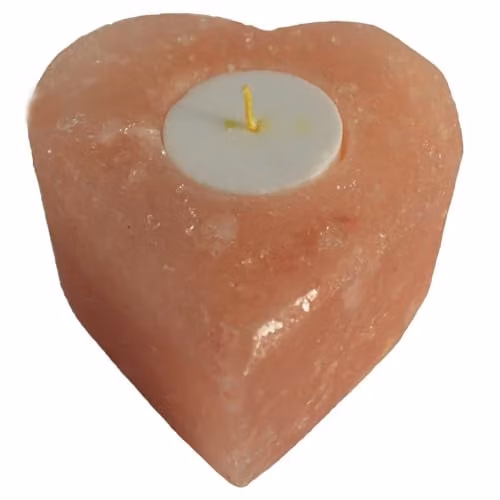 Ancient Wisdom Orange Heart Salt Tealight Candle Holder
